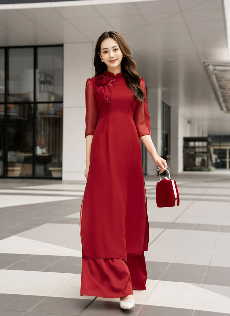 ao dai lua do