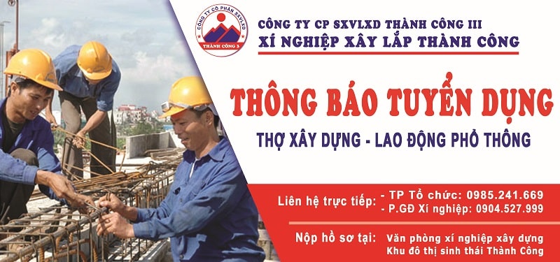 Banner tuyển dụng công nhân