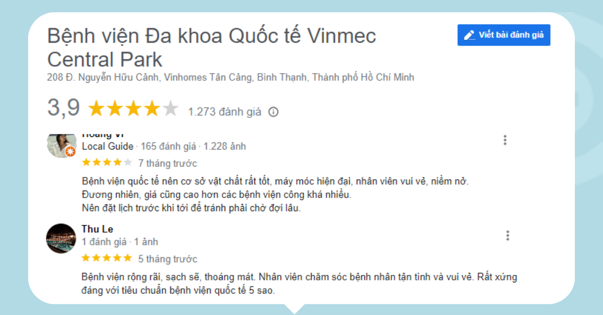 Review của người bệnh tại Phòng khám Đa khoa Meccare