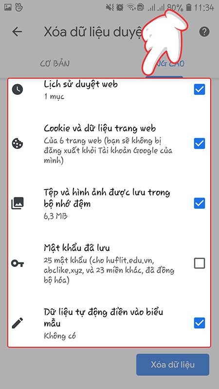 Cách xem, xóa lịch sử duyệt web trên Google Chrome trên điện thoại Adroid - 5