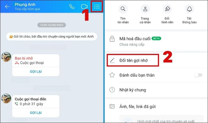Đổi tên hiển thị bạn bè Zalo bằng cách đổi tên gợi nhớ