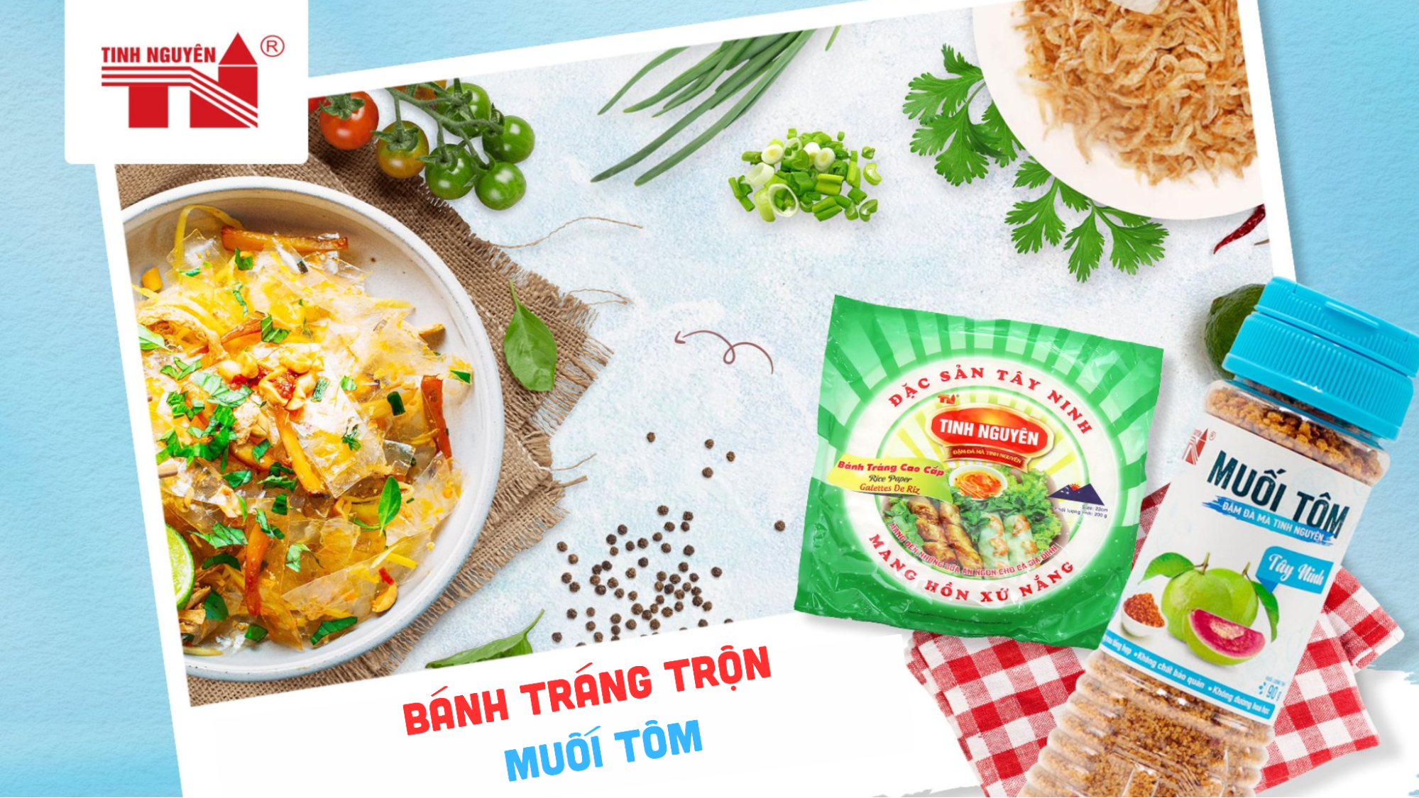 Combo Bánh tráng và muối tôm Tây Ninh Tinh Nguyên tạo nên vị đậm đà và thơm ngon cho món “Bánh tráng muối tôm”