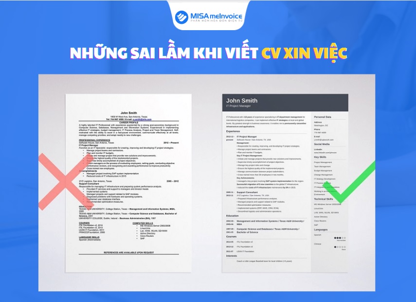 sai lầm khi viết CV xin việc