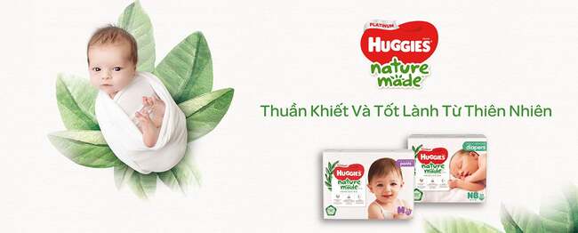 Tã dán cao cấp Huggies Platinum Naturemade với khả năng thấm hút nhanh, tạo sự khô thoáng lên đến 12 tiếng