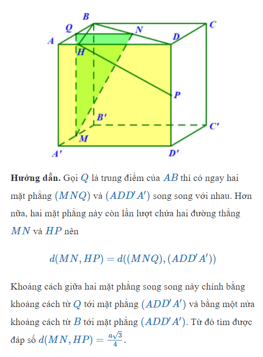 Cách đưa khoảng cách giữa hai đường thẳng chéo nhau về khoảng cách giữa hai mặt phẳng song song