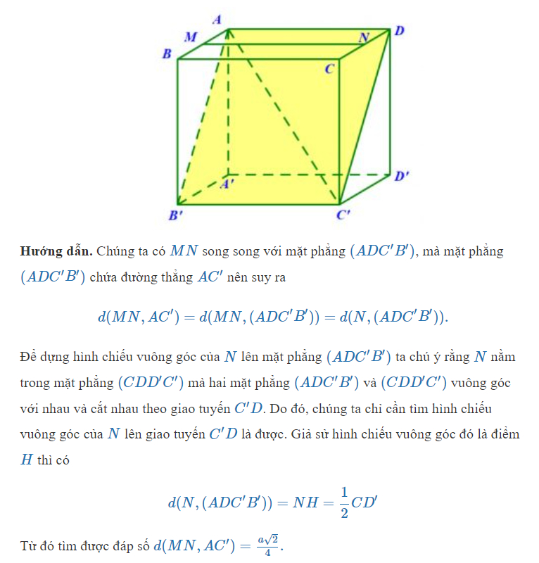 Bài toán tính khoảng cách giữa hai đường thẳng chéo nhau - hướng dẫn giải