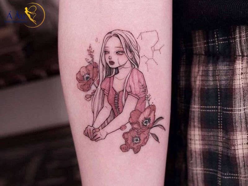 Tattoo cô gái mang nhiều ưu tư