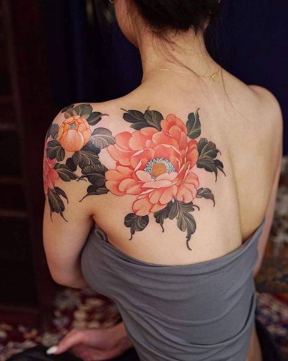 tattoo mini hoa mẫu đơn điệu đà