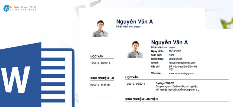 Mẫu CV xin việc file Word