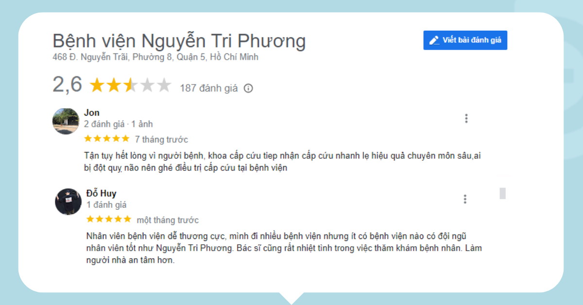 Review về chất lượng thăm khám tại Phòng khám Bệnh viện Đại học Y dược TPHCM