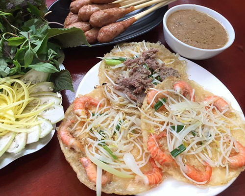 bánh xèo tôm nhảy