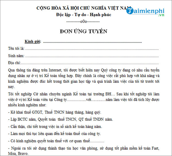 don xin viec thiet ke web