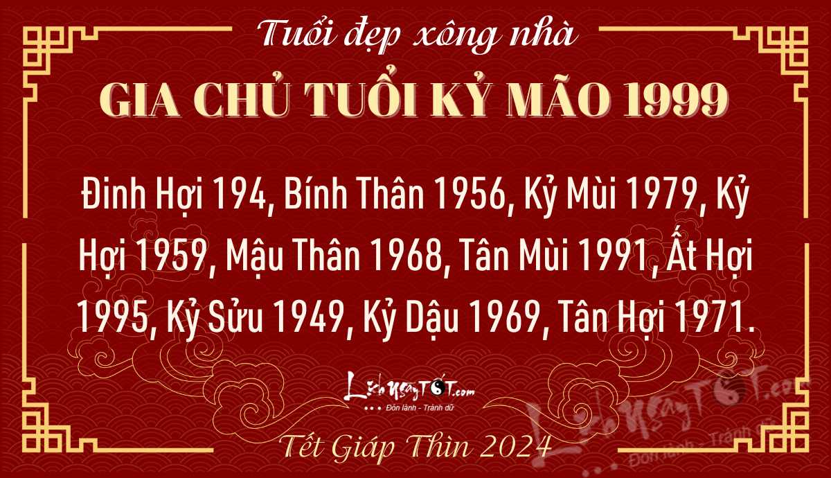 Xem tuoi xong nha nam 2024 cho Ky Mao 1999