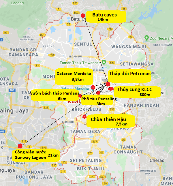 Bấm để xem thông tin, hướng dẫn du lịch Kuala Lumpur