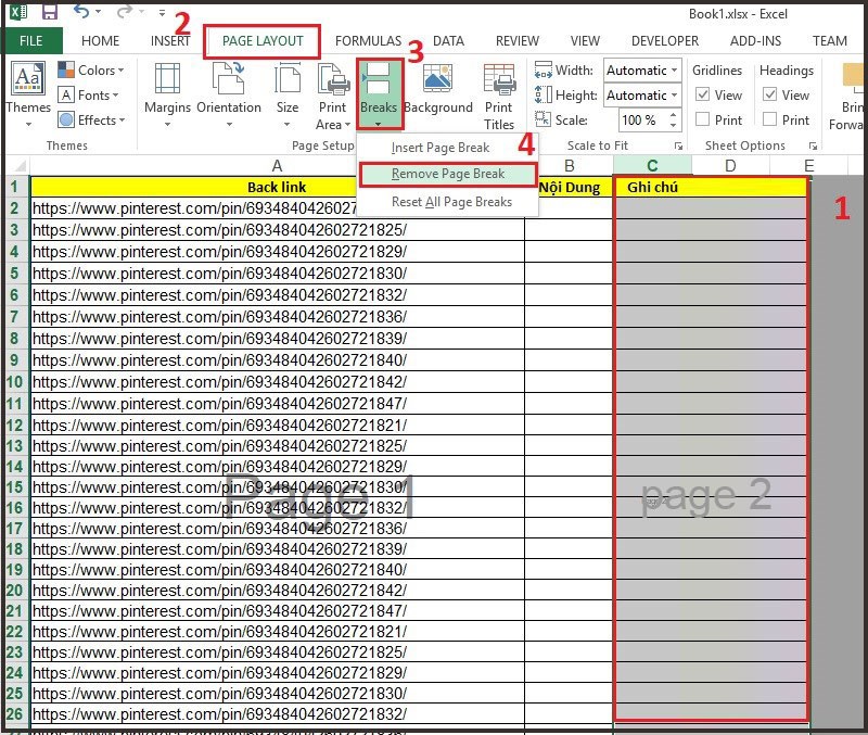 Chọn Page Break Preview