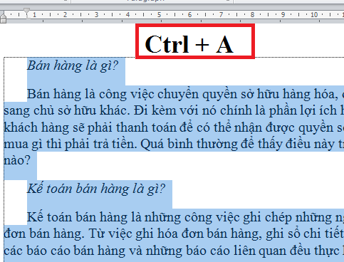 Cách bôi đen nhanh văn bản bằng bàn phím trong Word