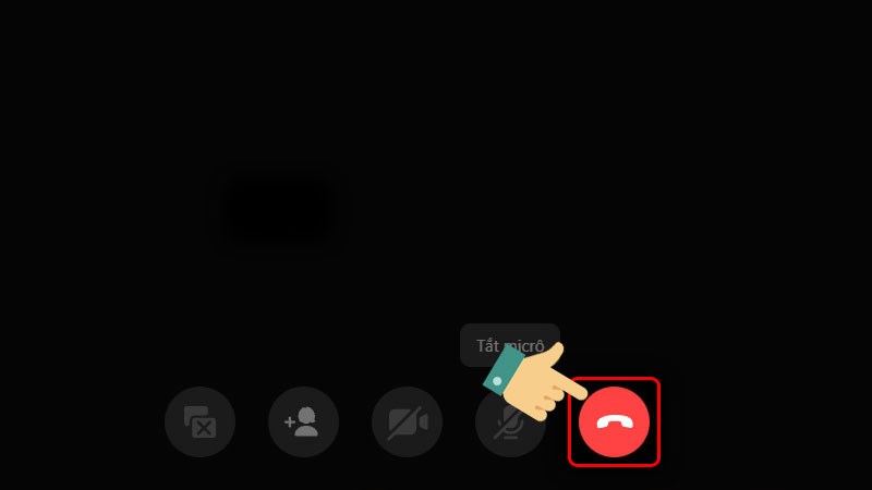 Nhấn vào Biểu tượng Chiếc điện thoại màu đỏ để kết thúc cuộc gọi