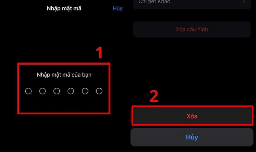nhập mật mã iphone