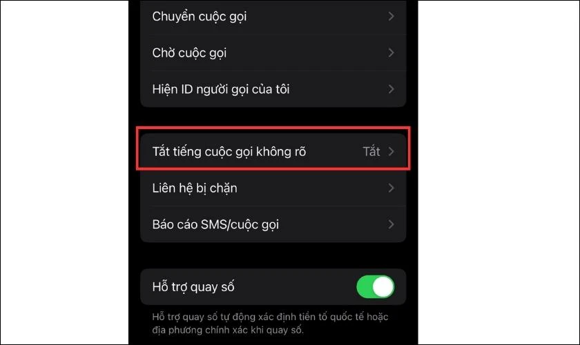 Tắt tiếng cuộc gọi không rõ trên iPhone