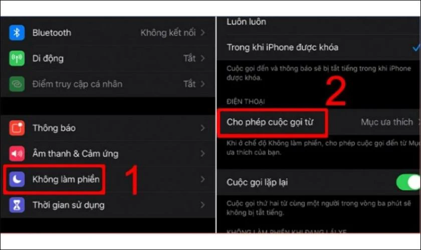 Chặn số lạ iPhone bằng tính năng Không làm phiền