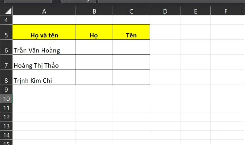 Cách chia đôi 1 cột thành 2 hay nhiều cột trong Excel bằng công thức