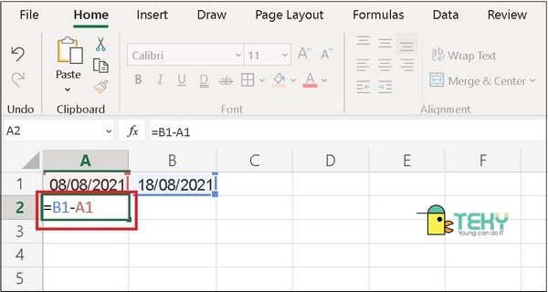 Hàm trừ trong excel áp dụng cho tính ngày tháng