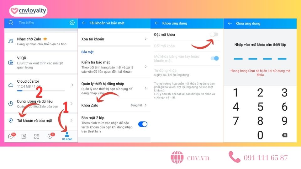 Cách đặc mật khẩu Zalo trên điện thoại