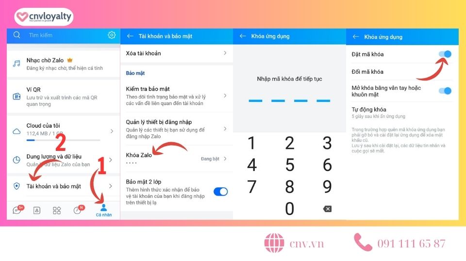 Cách gỡ mật khẩu Zalo điện thoại