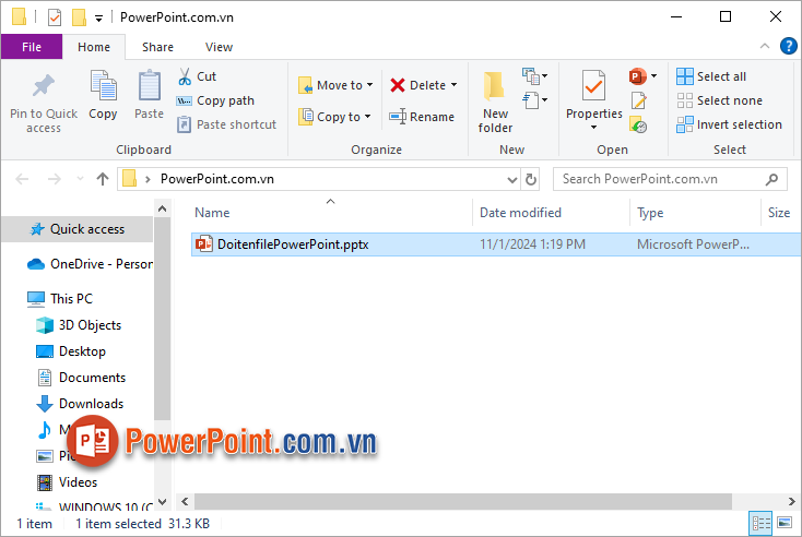 Bạn đã đổi tên file PowerPoint cực dễ dàng và nhanh chóng