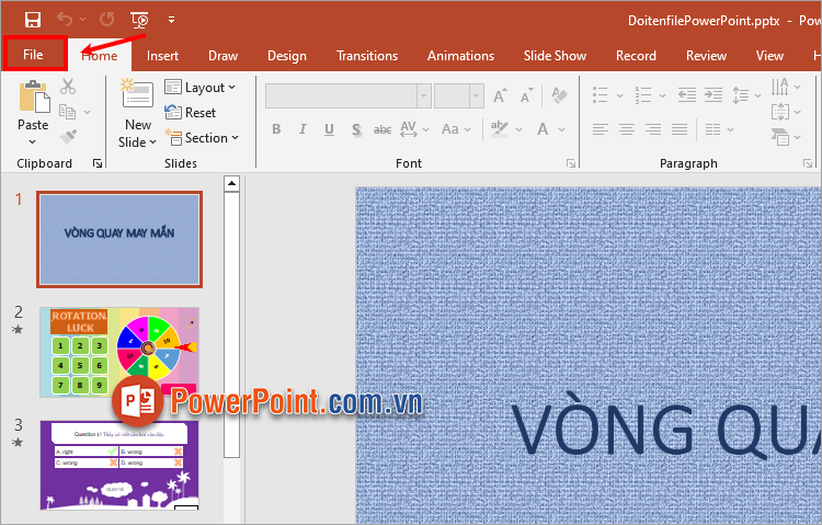 Cách đổi tên file PowerPoint bằng Save As