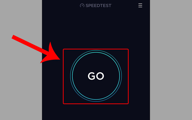 Chọn GO để bắt đầu đo tốc độ mạng iPhone