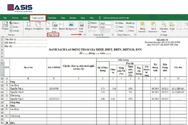 cách in 1 mặt excel 7