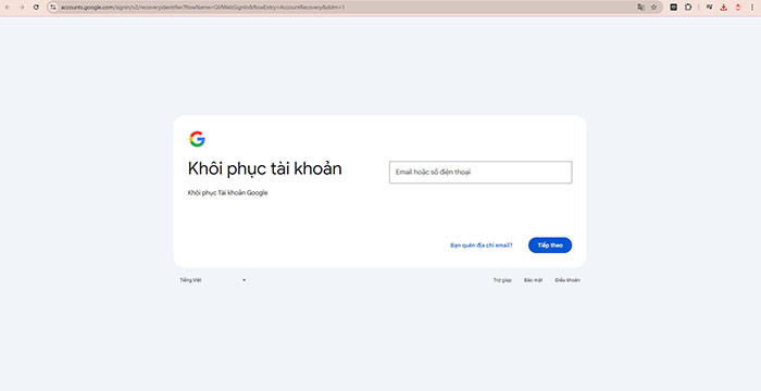 TNC Khôi Phục Tài khoản Gmail Đã Xóa Vĩnh Viễn