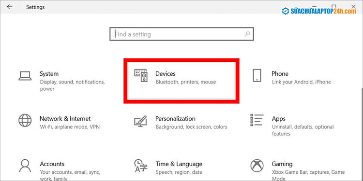 Nhấn chọn Devices