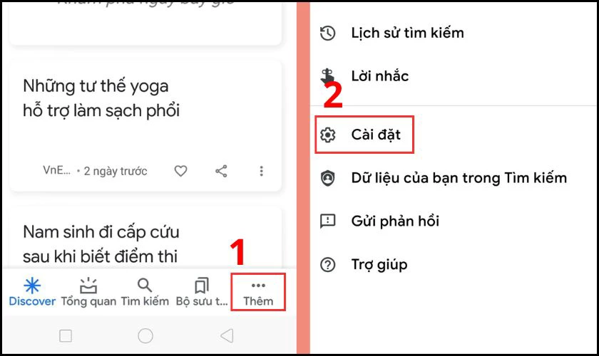 Ở phía dưới màn hình bên phải, bạn chọn mục Thêm