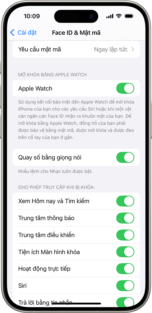 Cài đặt Face ID và mật mã cho iPhone