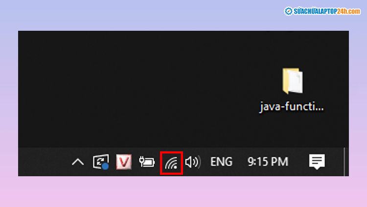 Nhấp vào biểu tượng Wifi