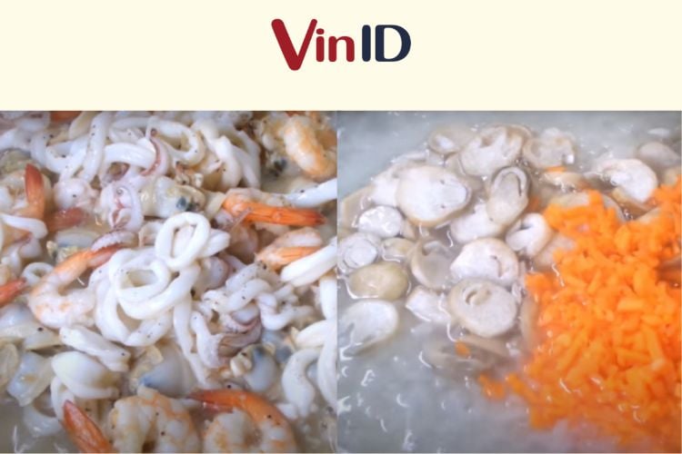 Cháo được ninh nhừ, có màu sắc đẹp mắt của cà rốt