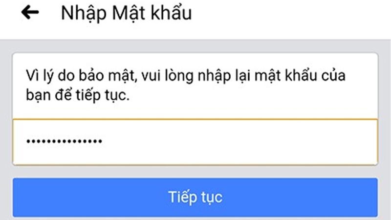 nhập thông tin mật khẩu