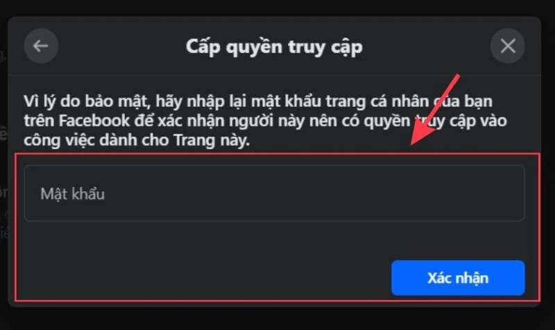 cập nhật mật khẩu cấp quyền truy cập