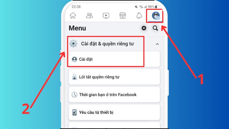 Cách treo nick Facebook trên hệ điều hành Android (bước 1)