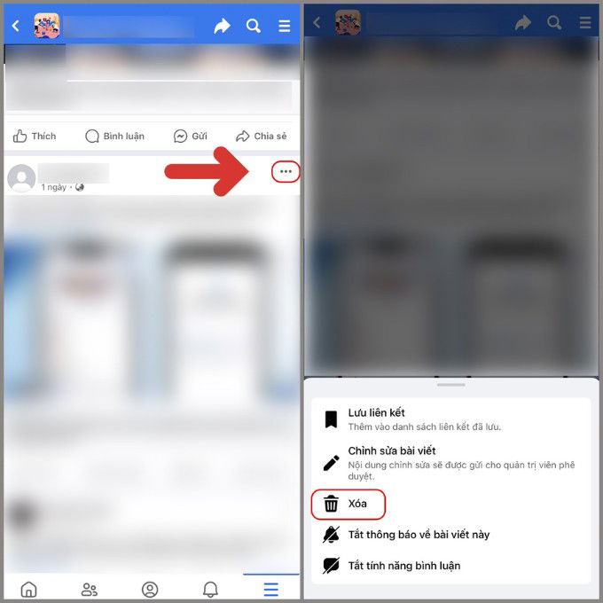 Cách xóa bài viết trong nhóm Facebook