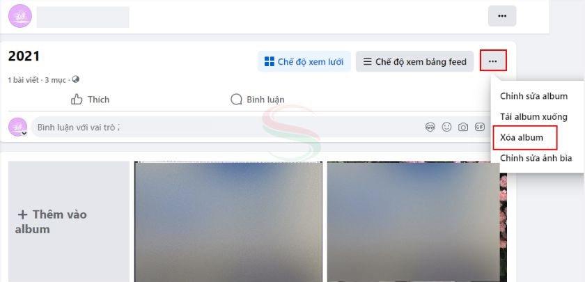 Cách xóa album ảnh trên fanpage Facebook