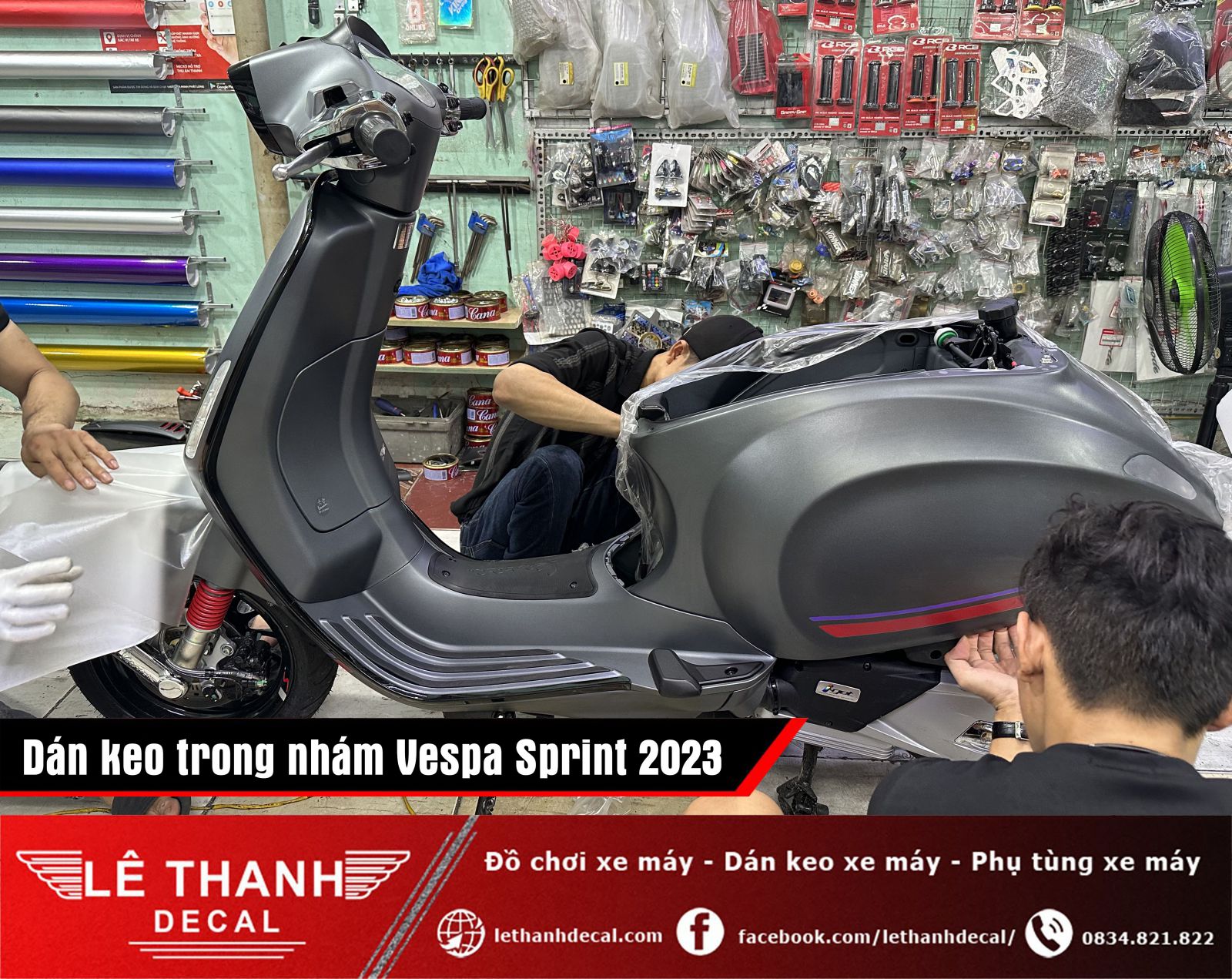 ​ Dán keo trong nhám cho xe Vespa Sprint 2023 Click and drag to move ​