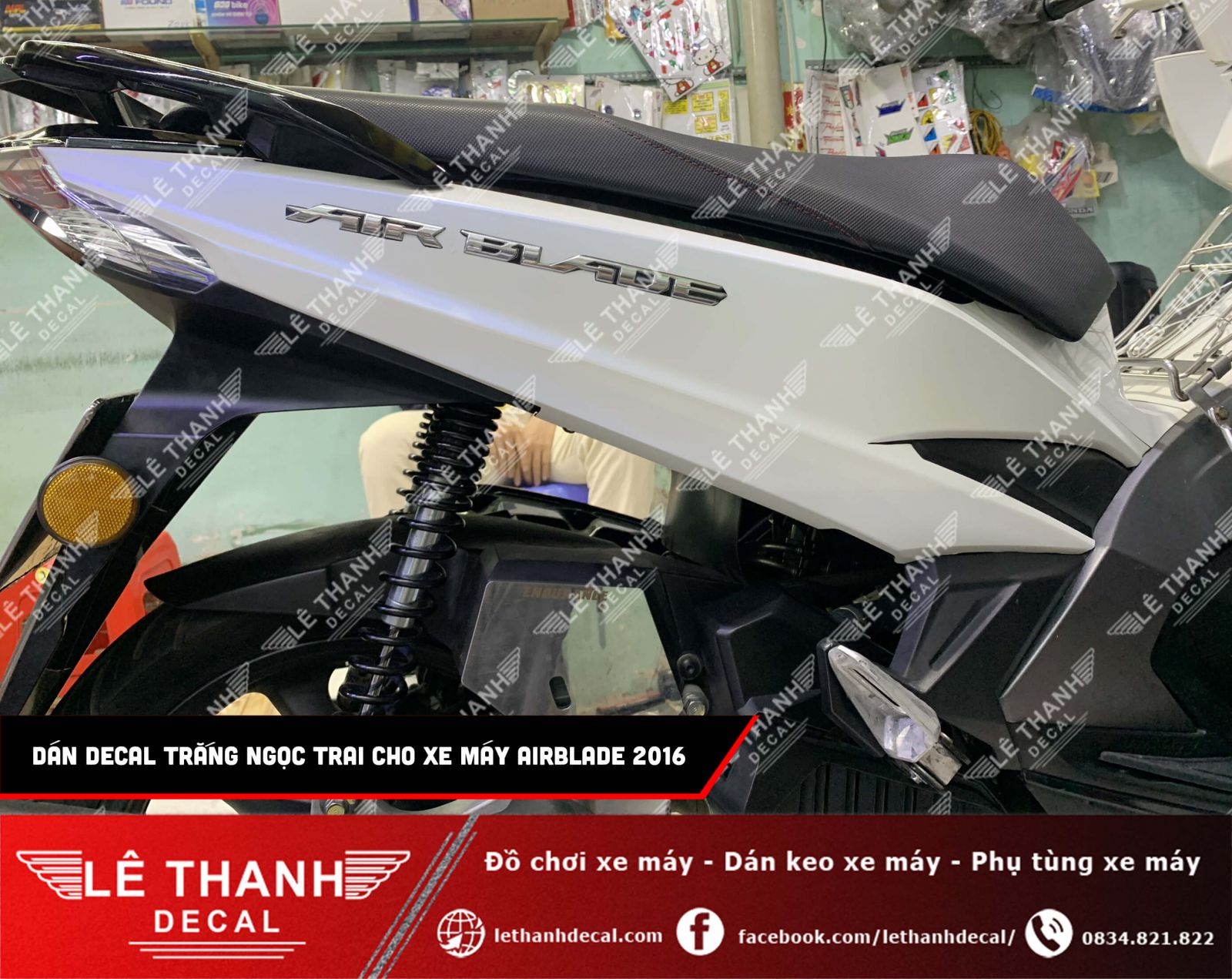 dán decal đổi màu trắng ngọc trai AirBlade 2016