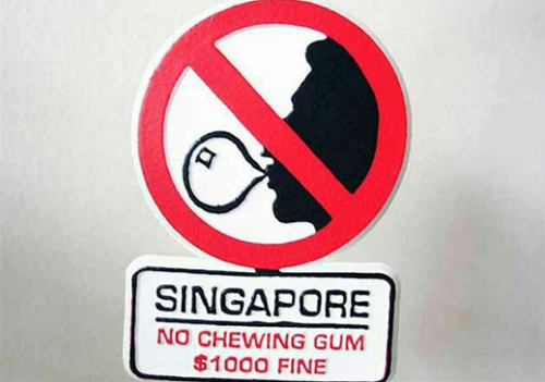 Singapore cấm nhai kẹo cao su