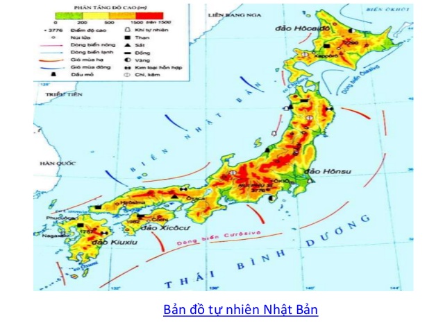 Bản đồ tự nhiên Nhật Bản