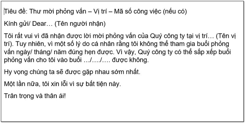 có nên xin dời lịch phỏng vấn