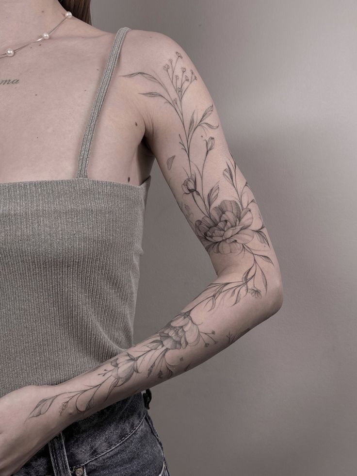 tatto full cánh tay phù hợp cho phái nữ