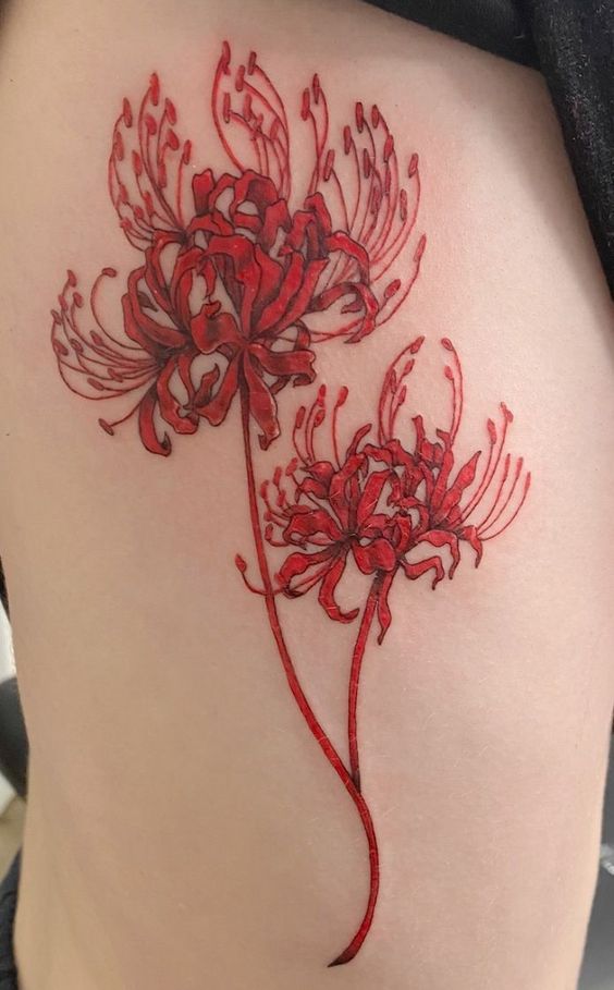 tattoo mini hoa bỉ ngạn cực sắc nét cho khách